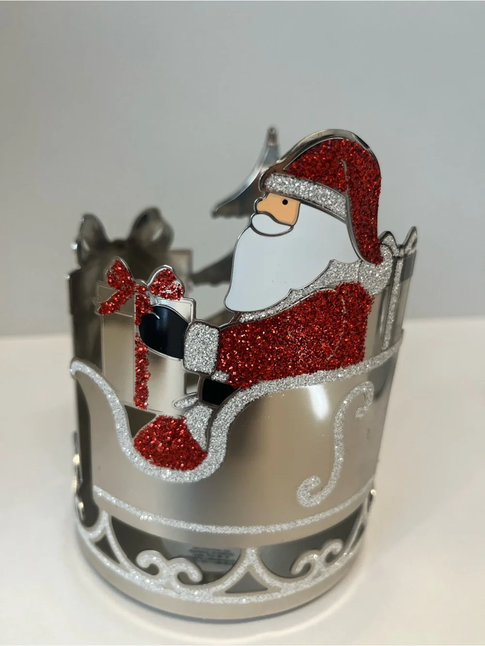 Bath & Body Works Christmas 3-Wick Candle Holder Set Santa & Snowman